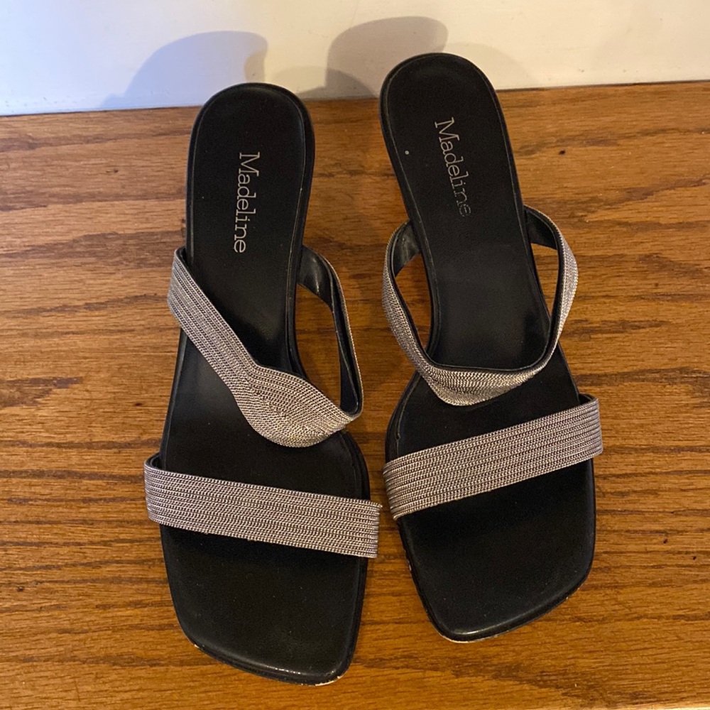 Muted Silver Slide Sandals